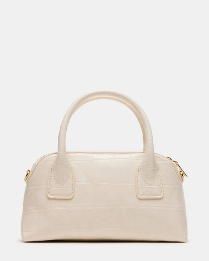 MELODIE Bag Bone Crocodile Dome Satchel Top-Handle Crossbody Handbag Steve Madden BONE CROCODILE
