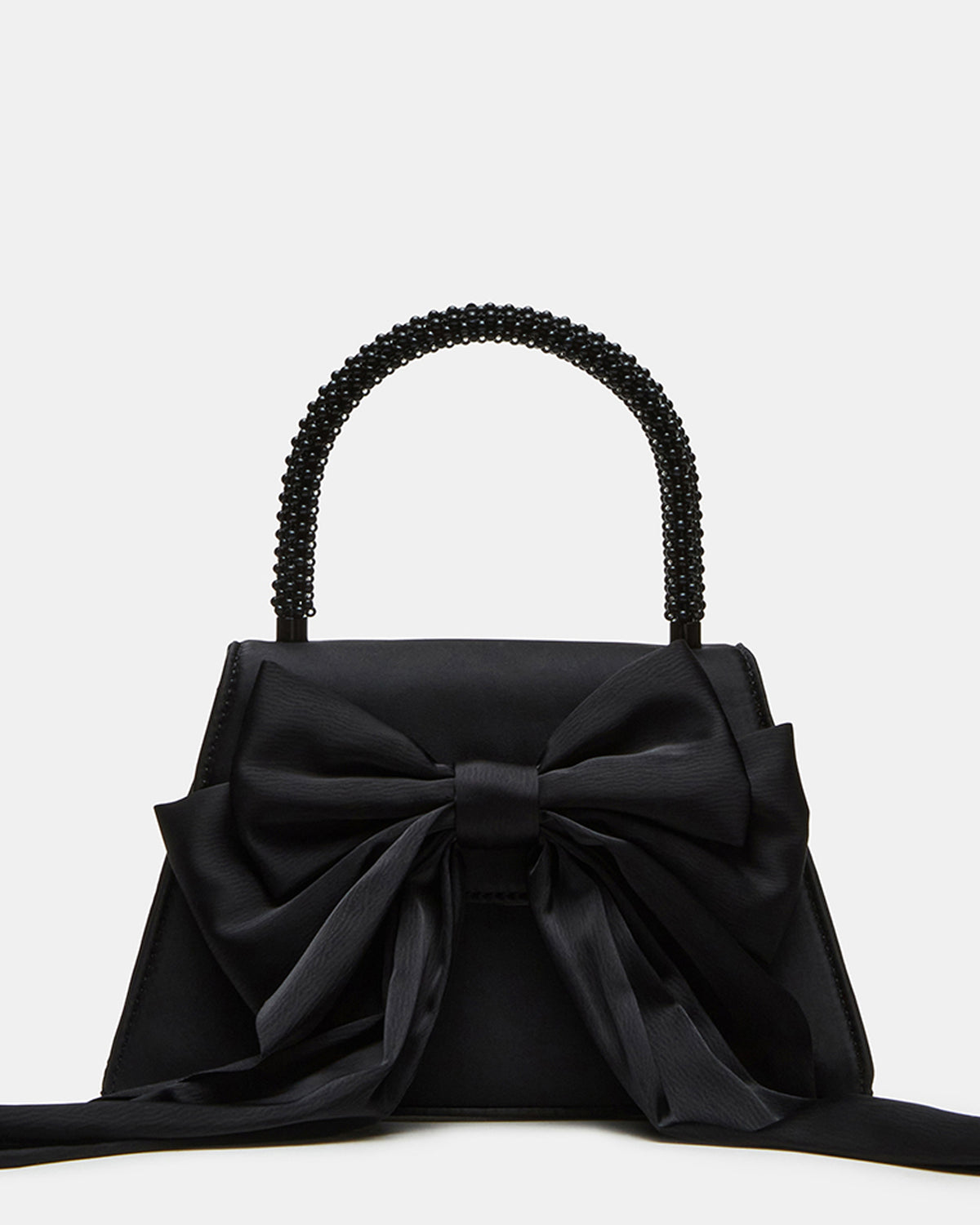 COSETTE Bag Black Satin Beaded Top-Handle Mini Handbag Steve Madden BLACK SATIN