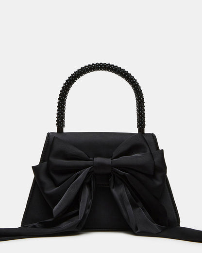 COSETTE Bag Black Satin Beaded Top-Handle Mini Handbag Steve Madden BLACK SATIN
