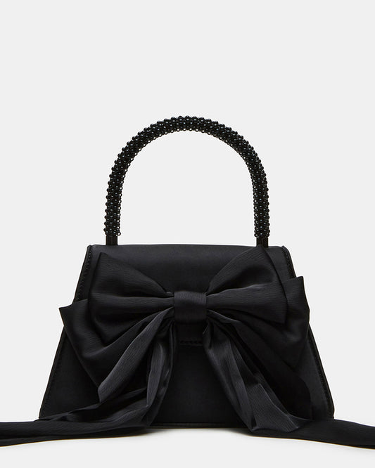 COSETTE Bag Black Satin Beaded Top-Handle Mini Handbag Steve Madden BLACK SATIN