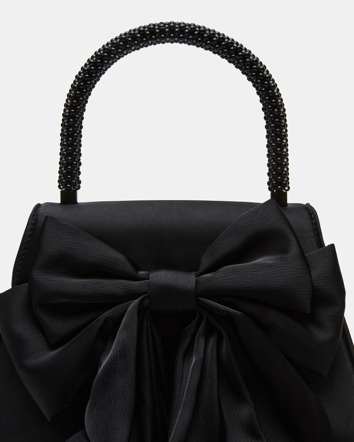 COSETTE Bag Black Satin Beaded Top-Handle Mini Handbag Steve Madden BLACK SATIN