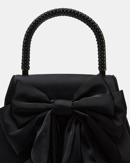 COSETTE Bag Black Satin Beaded Top-Handle Mini Handbag Steve Madden BLACK SATIN