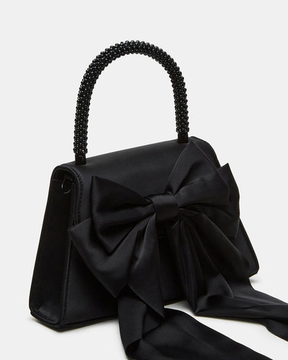 COSETTE Bag Black Satin Beaded Top-Handle Mini Handbag Steve Madden BLACK SATIN
