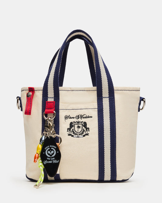 COLLEGE Bag Natural Top-Handle Canvas Crossbody Tote Handbag Steve Madden NATURAL