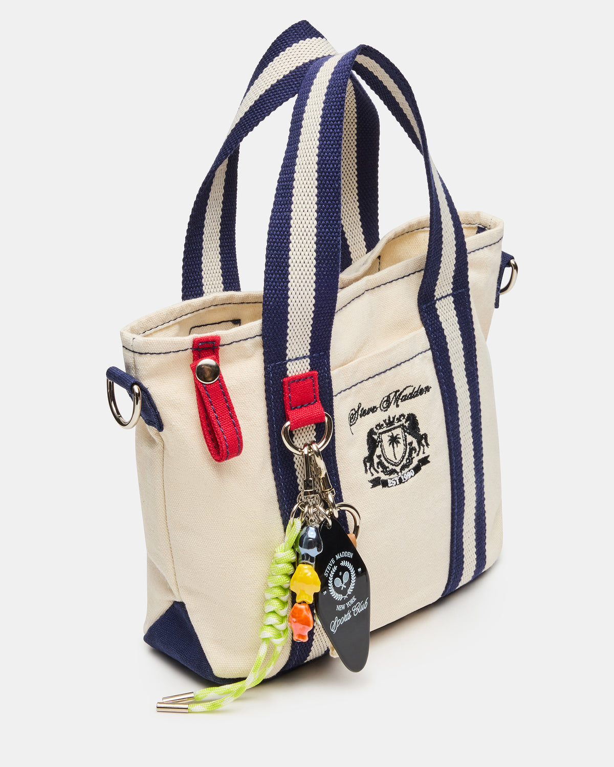 COLLEGE Bag Natural Top-Handle Canvas Crossbody Tote Handbag Steve Madden NATURAL