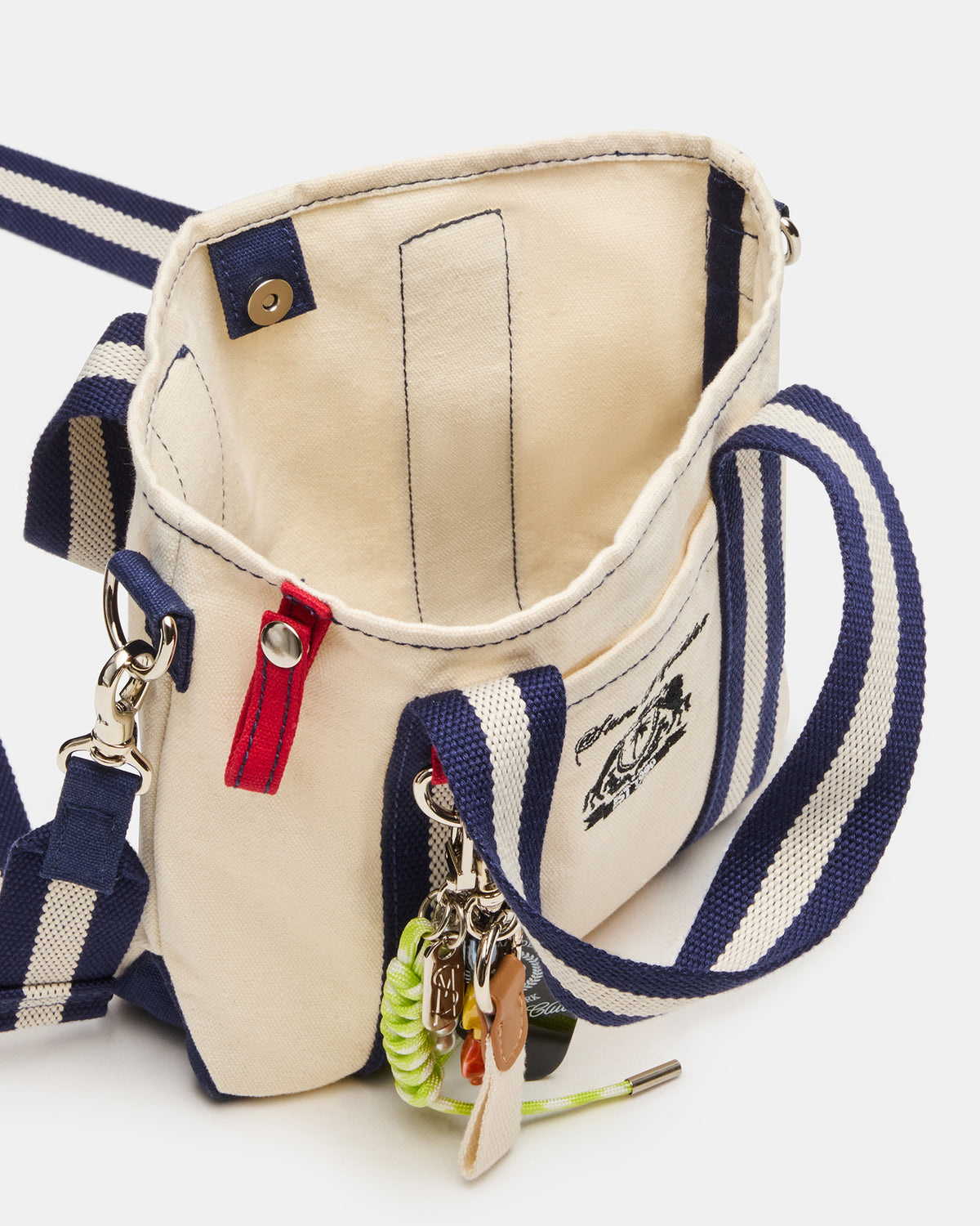 COLLEGE Bag Natural Top-Handle Canvas Crossbody Tote Handbag Steve Madden NATURAL