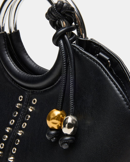 GEENA Embellished Bag Black Ring Top-Handle Crossbody Handbag Steve Madden BLACK