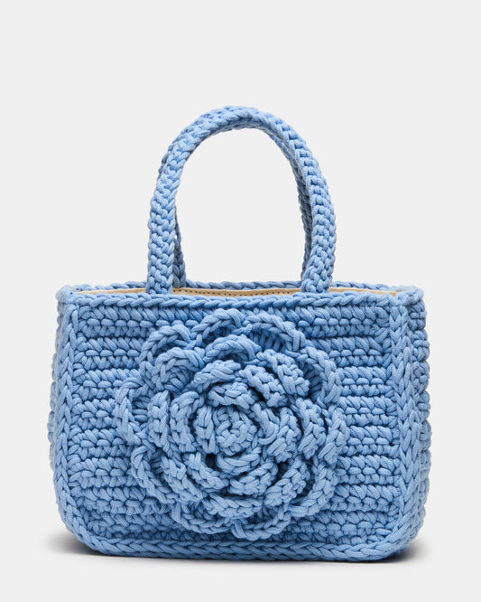 LUVLY Bag Light Blue Mini Top-Handle Flower Decal Crochet Crossbody Handbag Steve Madden LIGHT BLUE