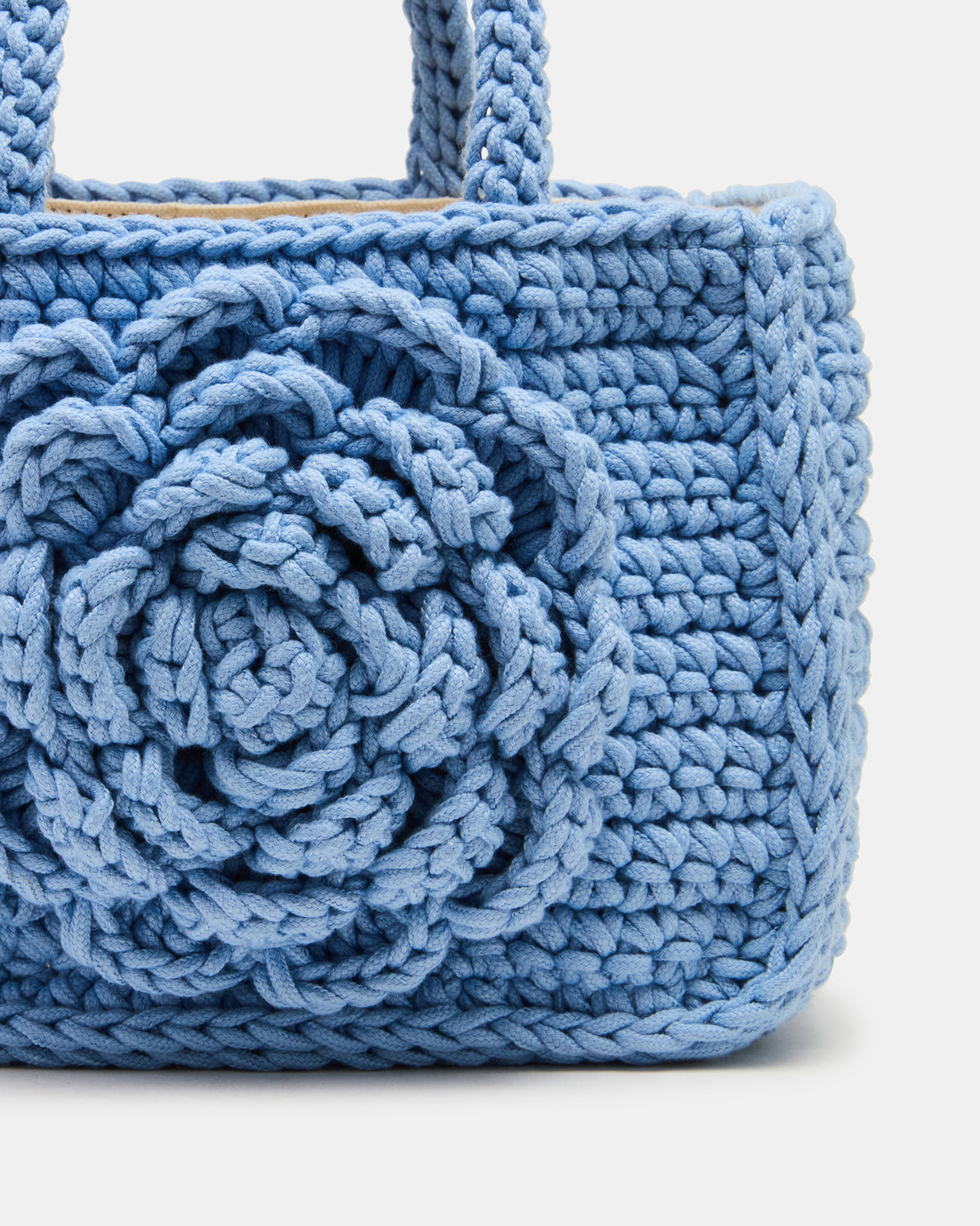 LUVLY Bag Light Blue Mini Top-Handle Flower Decal Crochet Crossbody Handbag Steve Madden LIGHT BLUE