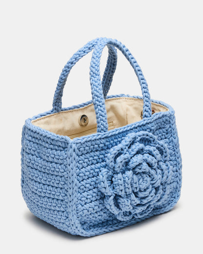 LUVLY Bag Light Blue Mini Top-Handle Flower Decal Crochet Crossbody Handbag Steve Madden LIGHT BLUE