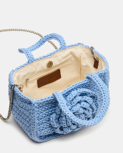 LUVLY Bag Light Blue Mini Top-Handle Flower Decal Crochet Crossbody Handbag Steve Madden LIGHT BLUE