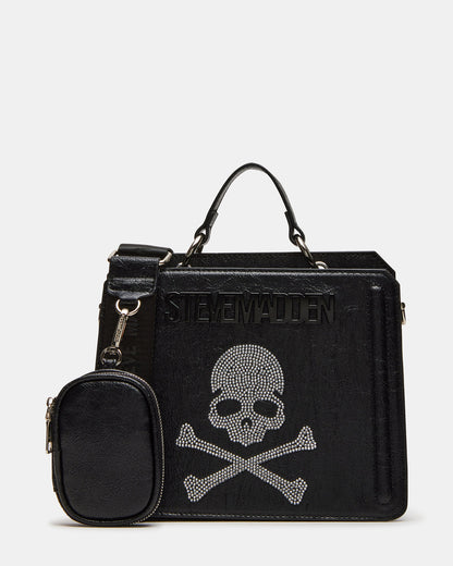 EVELYN Skull Bag Black Top Handle Crossbody Bag Steve Madden BLACK