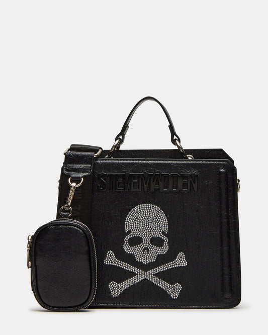 EVELYN Skull Bag Black Top Handle Crossbody Bag Steve Madden BLACK