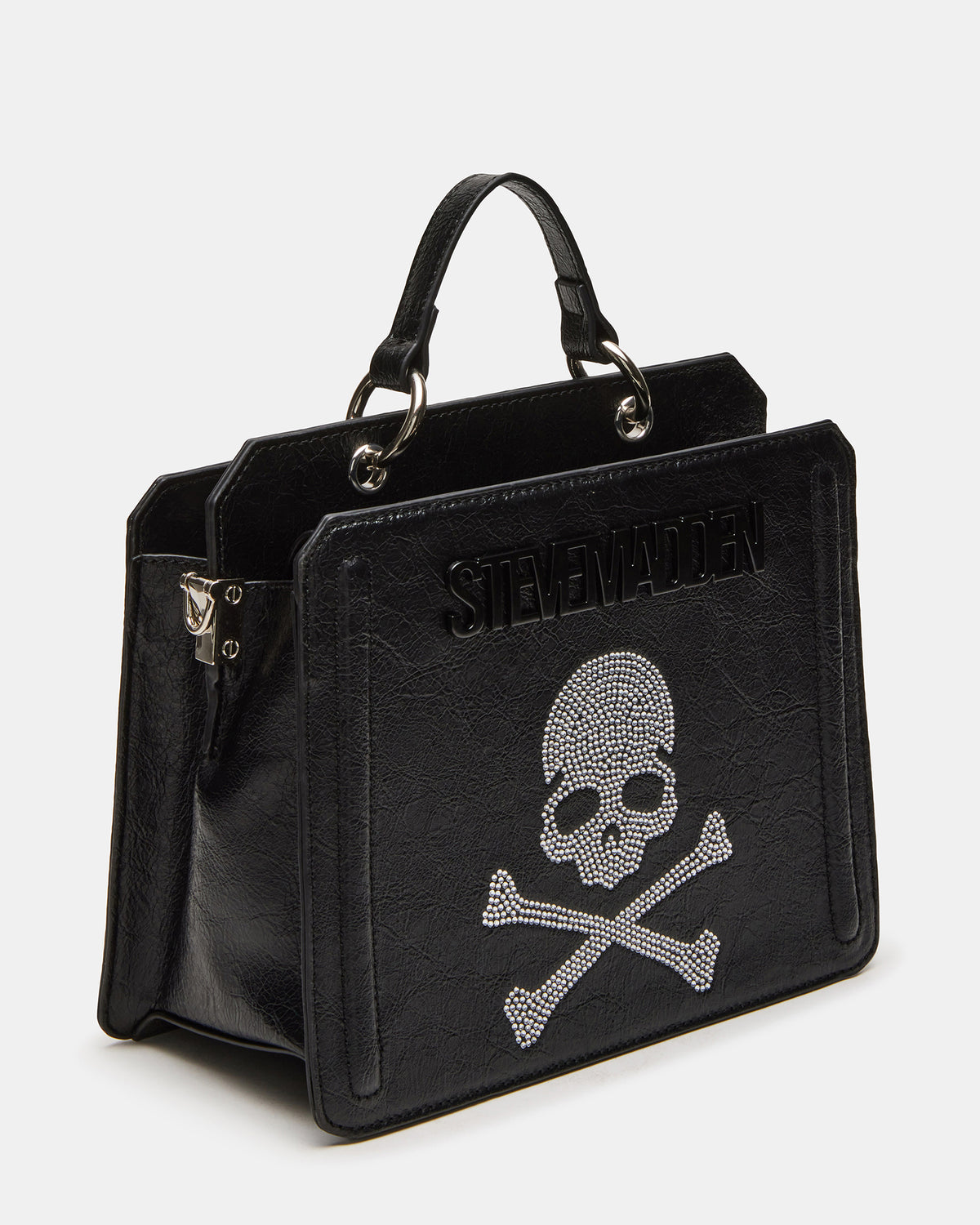 EVELYN Skull Bag Black Top Handle Crossbody Bag Steve Madden BLACK