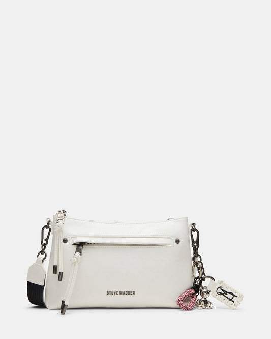 JONY Bag White Top-Zipper Crossbody Handbag Steve Madden WHITE
