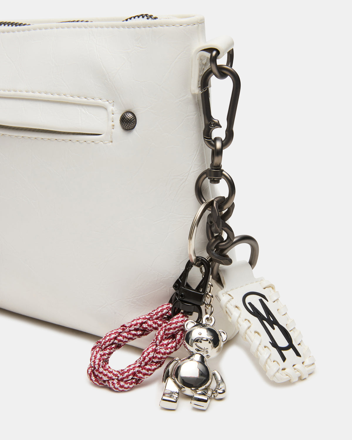 JONY Bag White Top-Zipper Crossbody Handbag Steve Madden WHITE