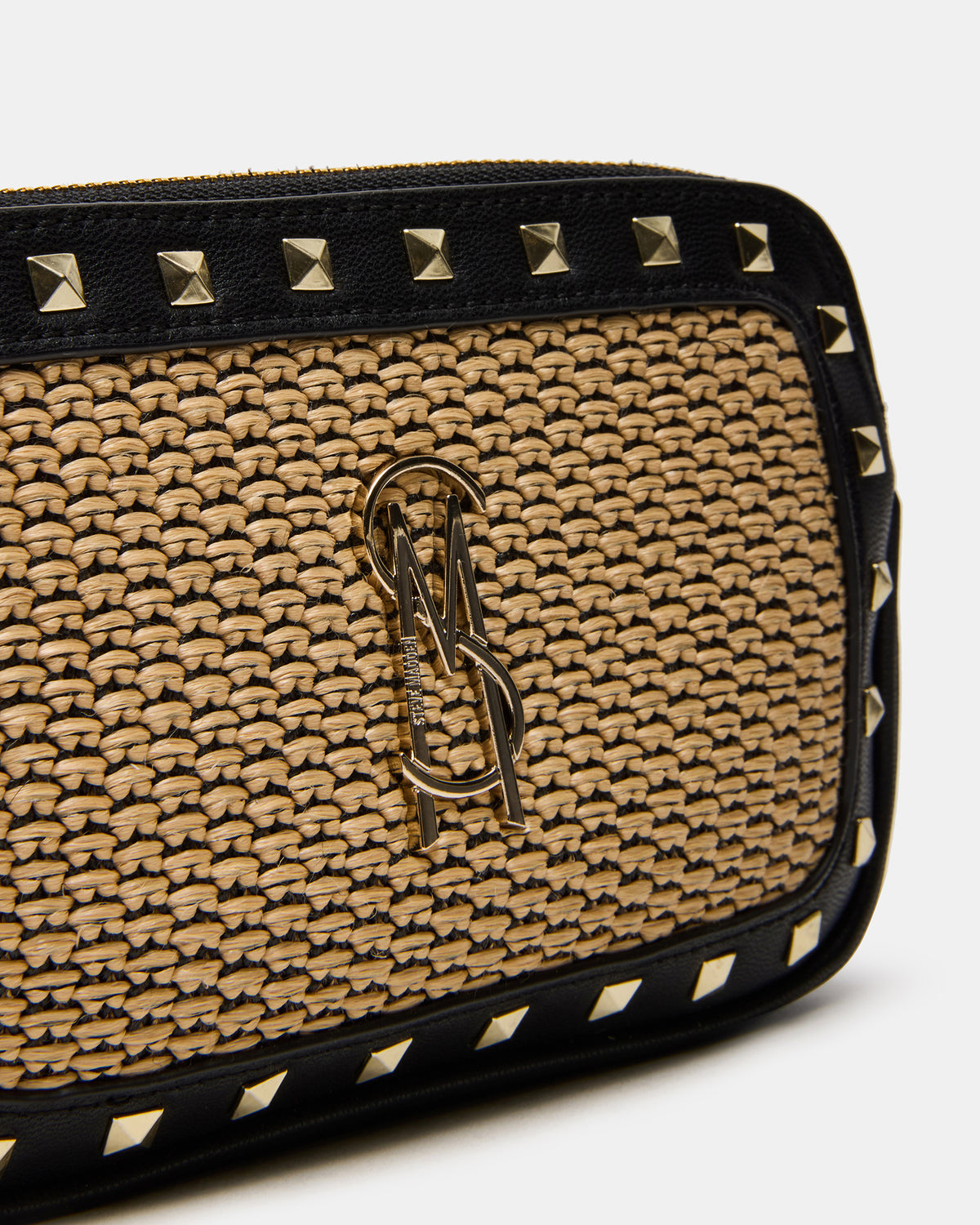 DAISYS Black Multi Women's Studded Straw Crossbody Handbag Steve Madden BLACK MULTI