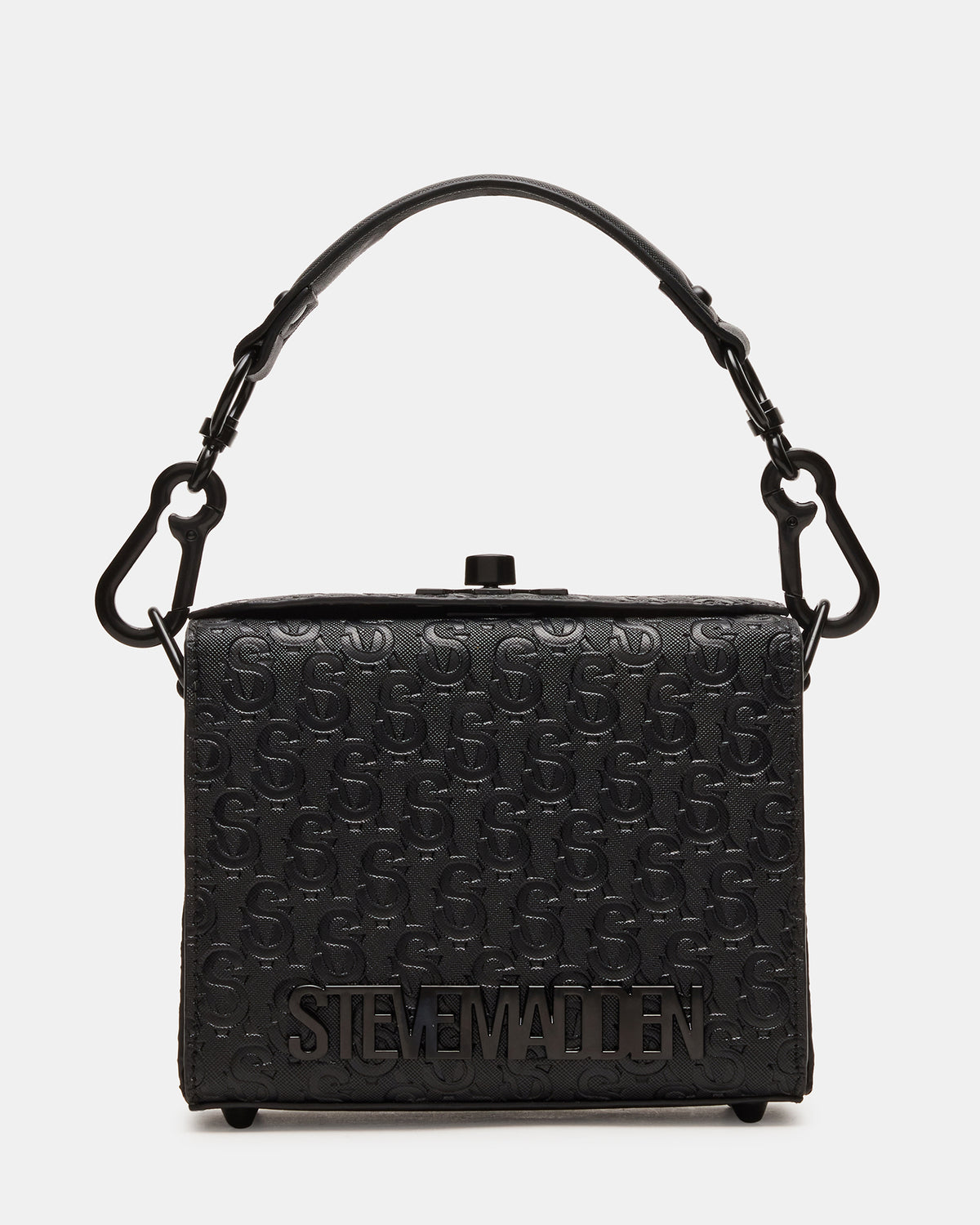 NOYA Black/Black Women's Embossed Crossbody Top-Handle Box Handbag Steve Madden BLACK BLACK