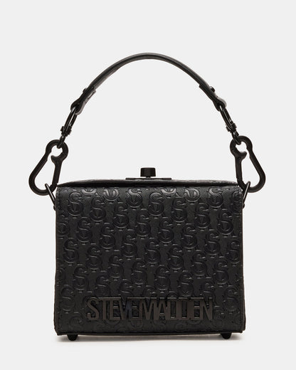 NOYA Black/Black Women's Embossed Crossbody Top-Handle Box Handbag Steve Madden BLACK BLACK