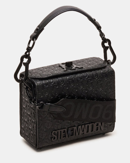 NOYA Black/Black Women's Embossed Crossbody Top-Handle Box Handbag Steve Madden BLACK BLACK