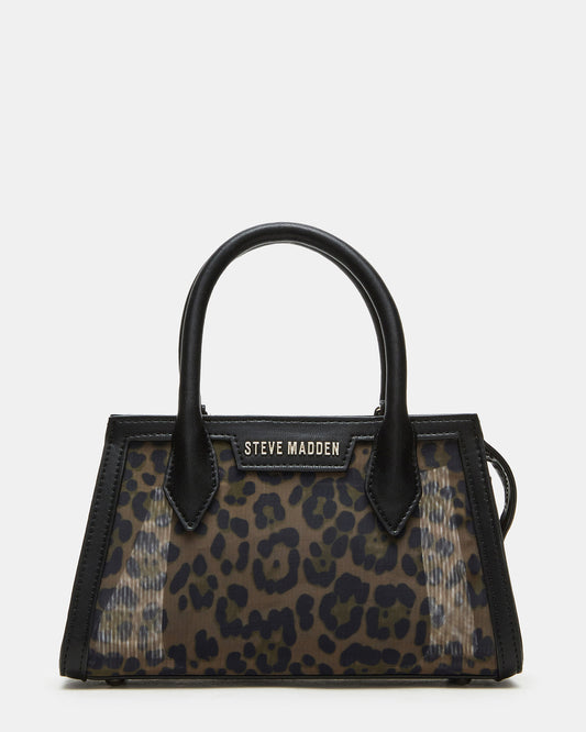 PEACHY Leopard Women's Mini Top-Handle Mesh Handbag Steve Madden LEOPARD