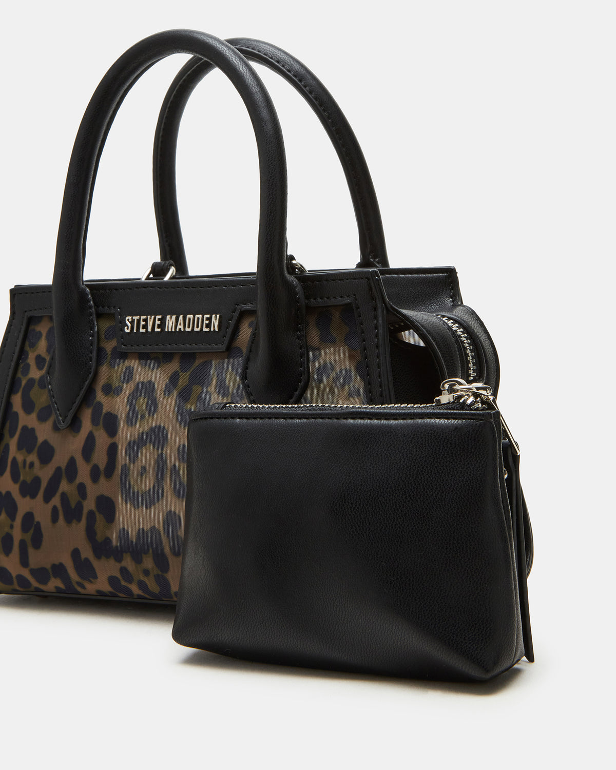 PEACHY Leopard Women's Mini Top-Handle Mesh Handbag Steve Madden LEOPARD