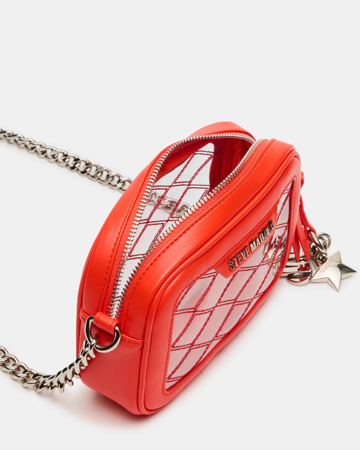 JELLY Bag Red Clear Camera Crossbody Handbag Steve Madden RED