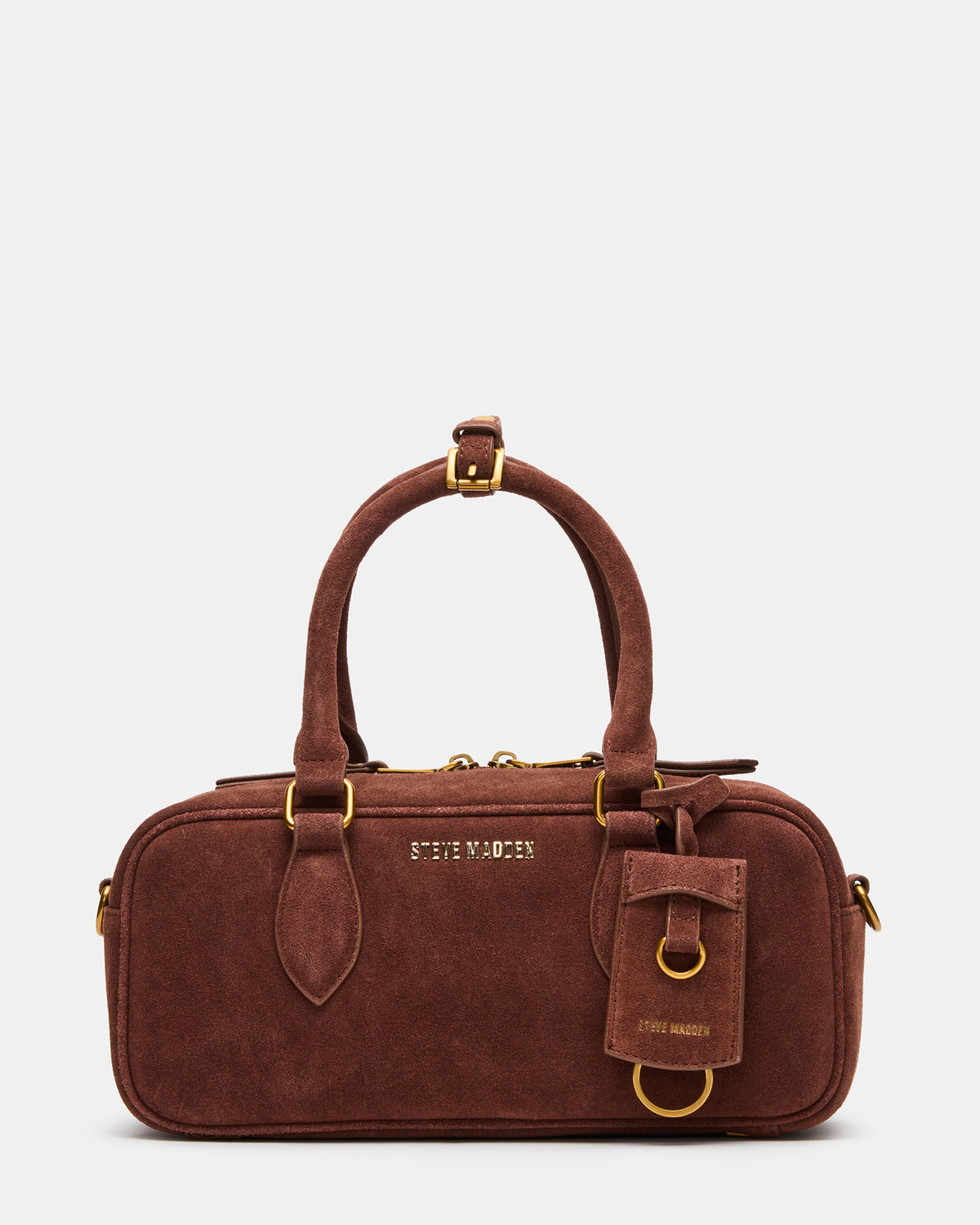 MERIT Bag Chestnut Suede Top-Handle Satchel Crossbody Handbag Steve Madden CHESTNUT SUEDE