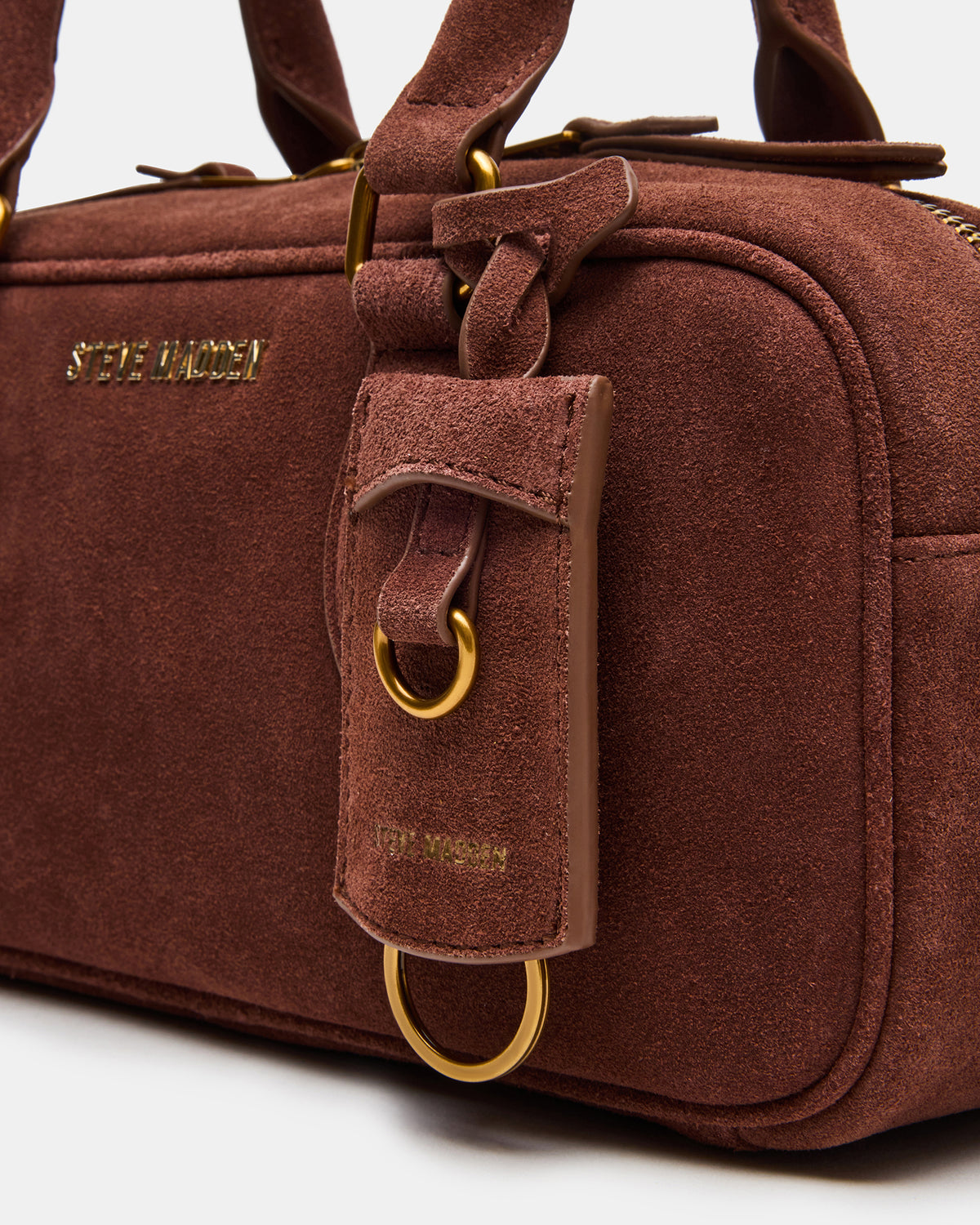 MERIT Bag Chestnut Suede Top-Handle Satchel Crossbody Handbag Steve Madden CHESTNUT SUEDE