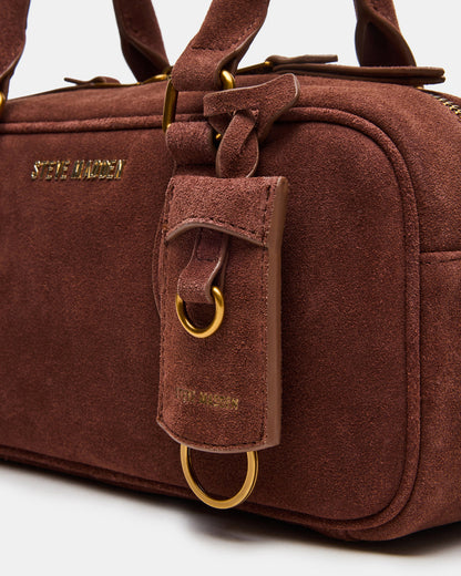 MERIT Bag Chestnut Suede Top-Handle Satchel Crossbody Handbag Steve Madden CHESTNUT SUEDE