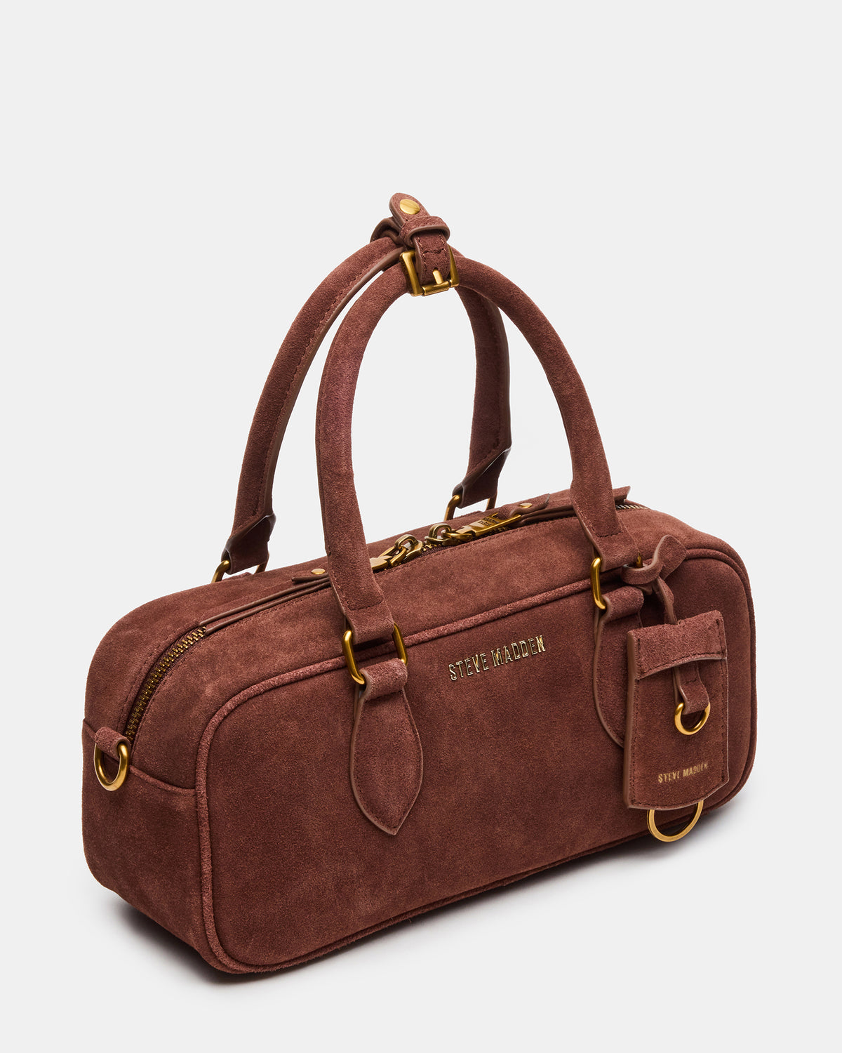 MERIT Bag Chestnut Suede Top-Handle Satchel Crossbody Handbag Steve Madden CHESTNUT SUEDE