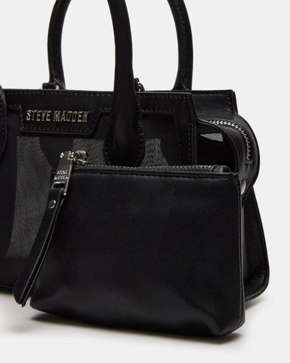 PEACHY Black Women's Mini Top-Handle Mesh Handbag Steve Madden BLACK