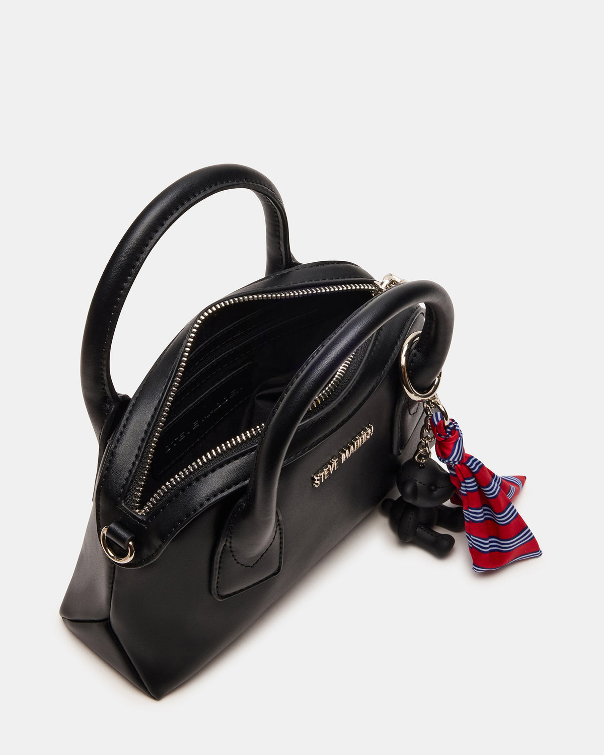 MELODIE Bag Black Dome Satchel Top-Handle Crossbody Handbag Steve Madden BLACK