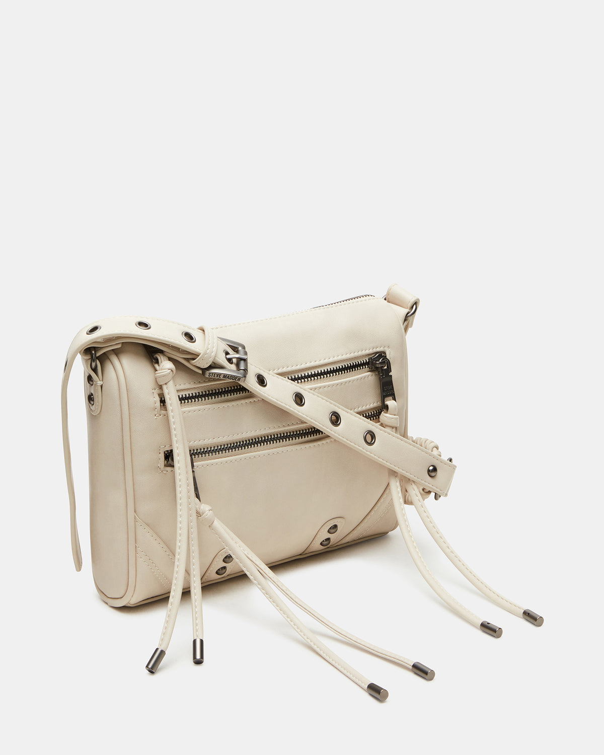 RIGBY Taupe Women's Fringe Studded Crossbody Handbag Steve Madden TAUPE