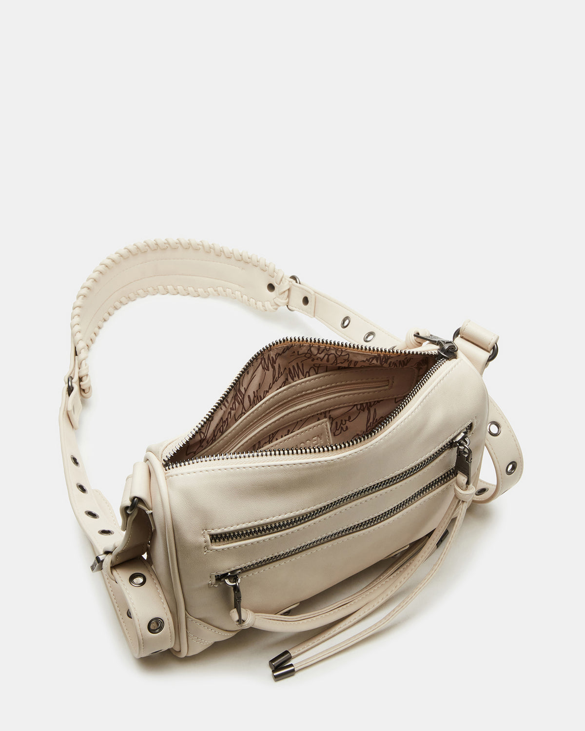 RIGBY Taupe Women's Fringe Studded Crossbody Handbag Steve Madden TAUPE