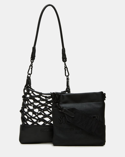 ARDA Black/Black Women's Crossbody Pouch Handbag Steve Madden BLACK BLACK