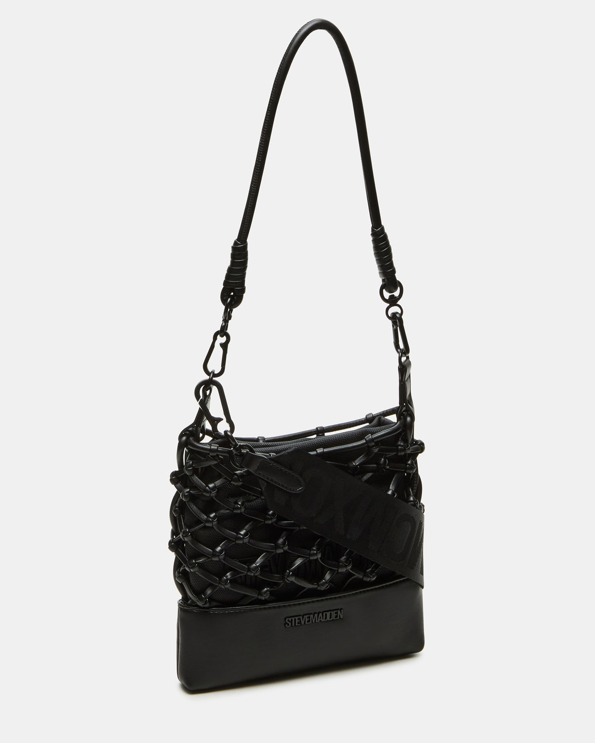 ARDA Black/Black Women's Crossbody Pouch Handbag Steve Madden BLACK BLACK