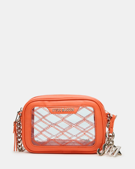 JELLY Bag Orange Clear Camera Crossbody Handbag Steve Madden ORANGE