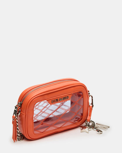 JELLY Bag Orange Clear Camera Crossbody Handbag Steve Madden ORANGE