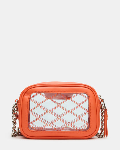 JELLY Bag Orange Clear Camera Crossbody Handbag Steve Madden ORANGE