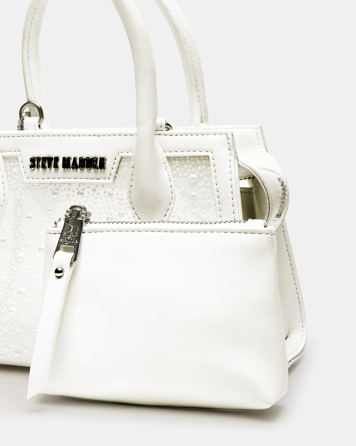 PEACH White Multi Women's Mini Top-Handle Mesh Handbag Steve Madden WHITE MULTI