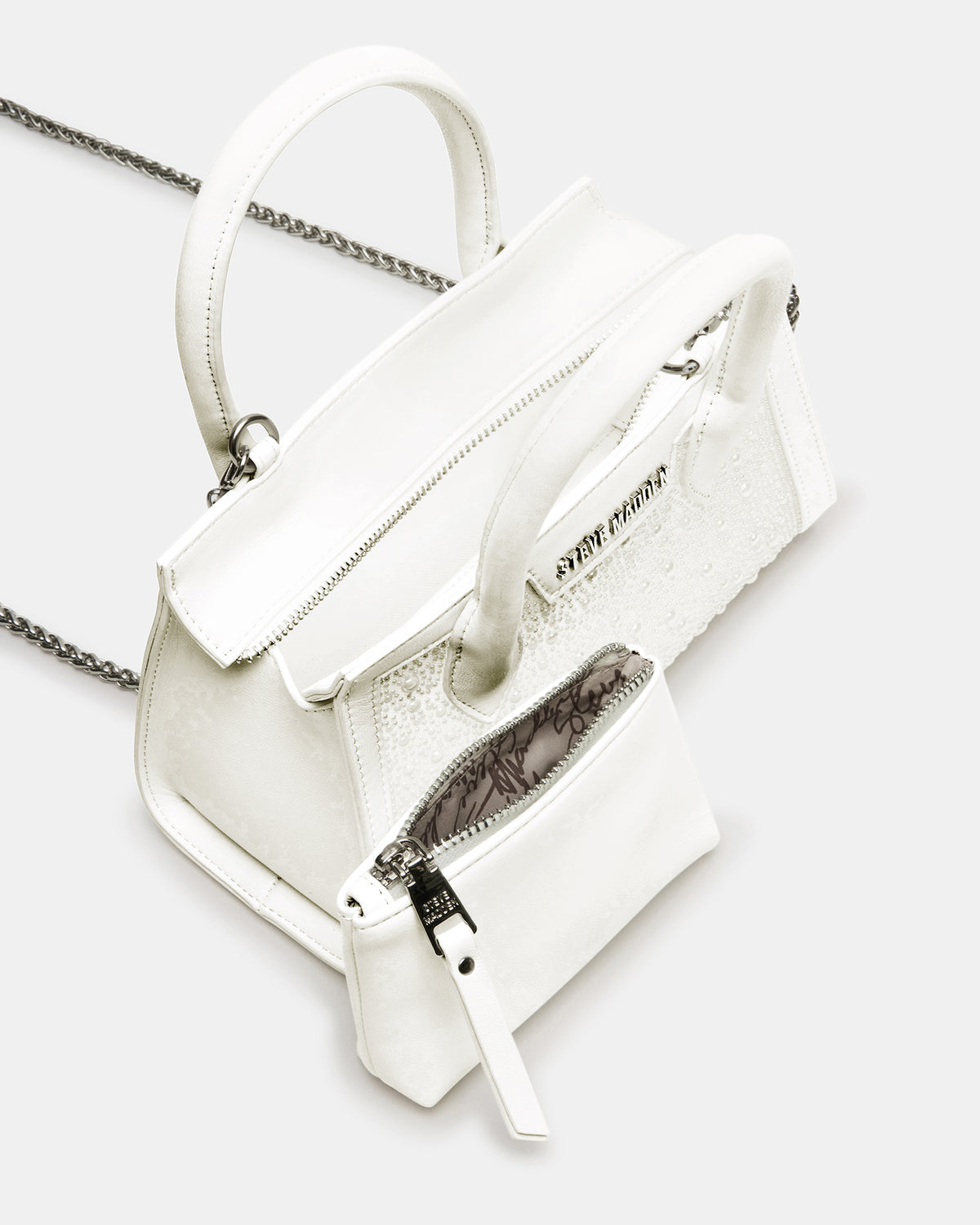 PEACH White Multi Women's Mini Top-Handle Mesh Handbag Steve Madden WHITE MULTI