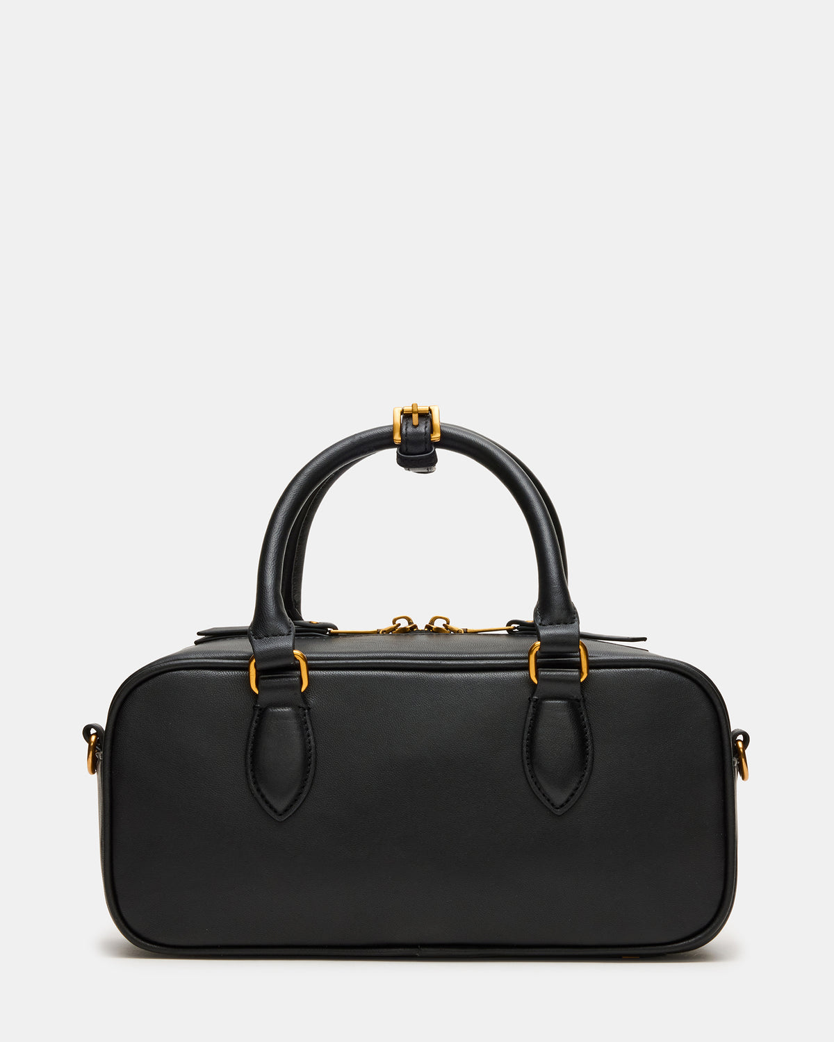 MERIT Bag Black Leather Top-Handle Satchel Crossbody Handbag Steve Madden BLACK LEATHER