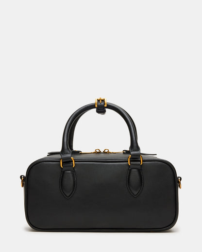MERIT Bag Black Leather Top-Handle Satchel Crossbody Handbag Steve Madden BLACK LEATHER