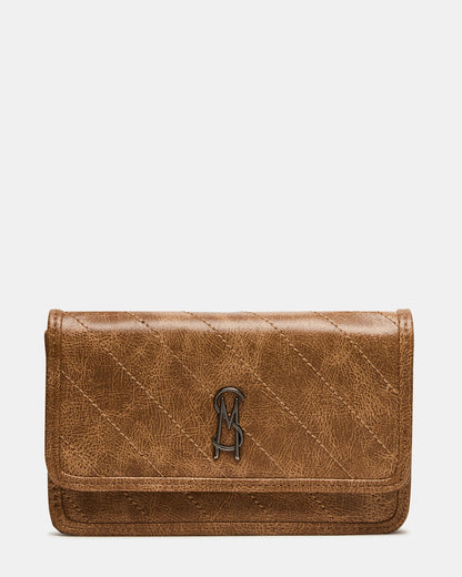 RELAX Bag Pecan Logo Chain Strap Crossbody Handbag Steve Madden PECAN