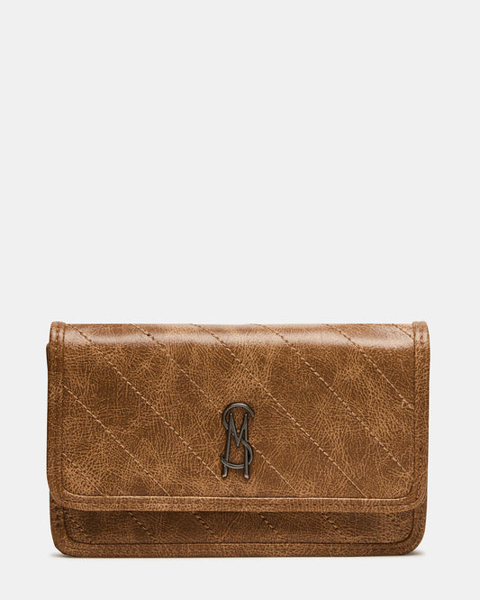RELAX Bag Pecan Logo Chain Strap Crossbody Handbag Steve Madden PECAN