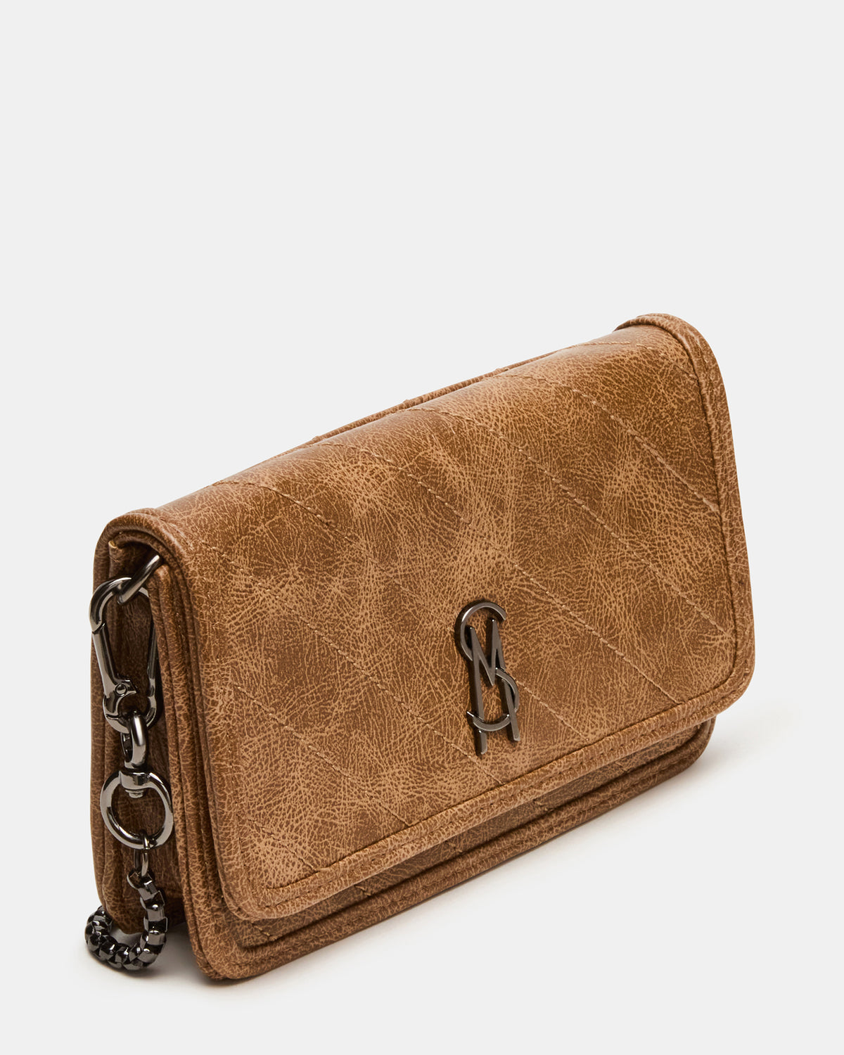 RELAX Bag Pecan Logo Chain Strap Crossbody Handbag Steve Madden PECAN