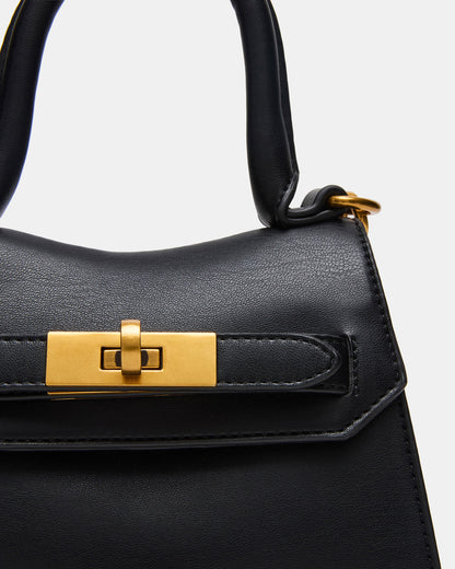 MADLYN Bag Black Structured Turn-Lock Closure Top-Handle Crossbody Mini Handbag Steve Madden BLACK