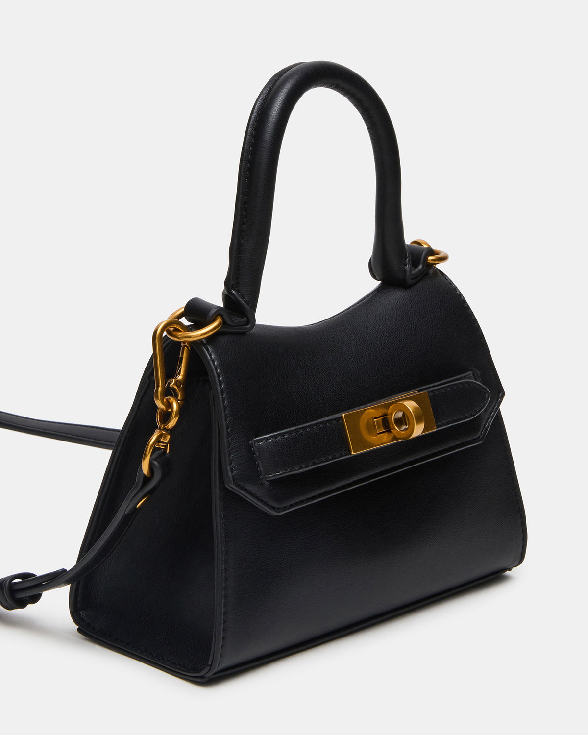 MADLYN Bag Black Structured Turn-Lock Closure Top-Handle Crossbody Mini Handbag Steve Madden BLACK