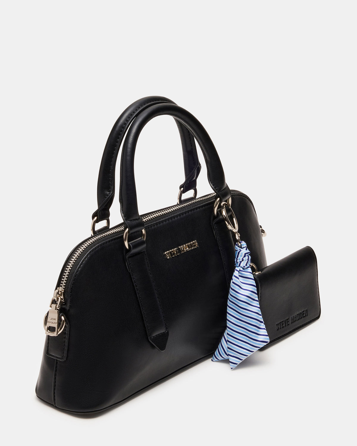 CALLY Bag Black Dome Satchel Top-Handle Crossbody Women's Handbag Steve Madden BLACK